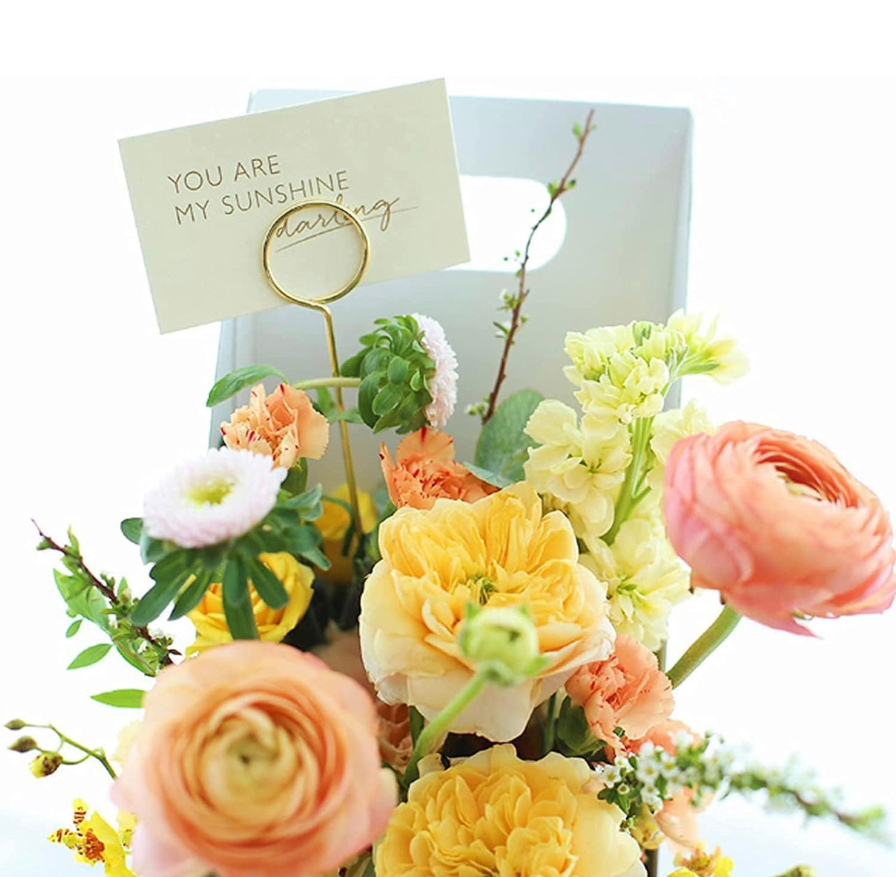 14" Gold Round  Card Holder Pick - 30 Pieces - forever roses store 