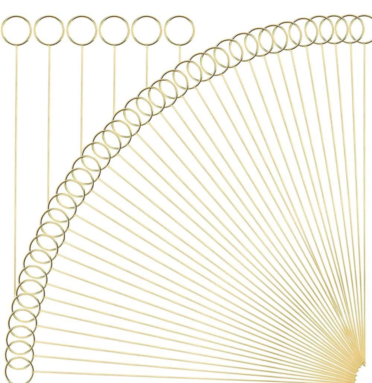 14" Gold Round  Card Holder Pick - 30 Pieces - forever roses store 