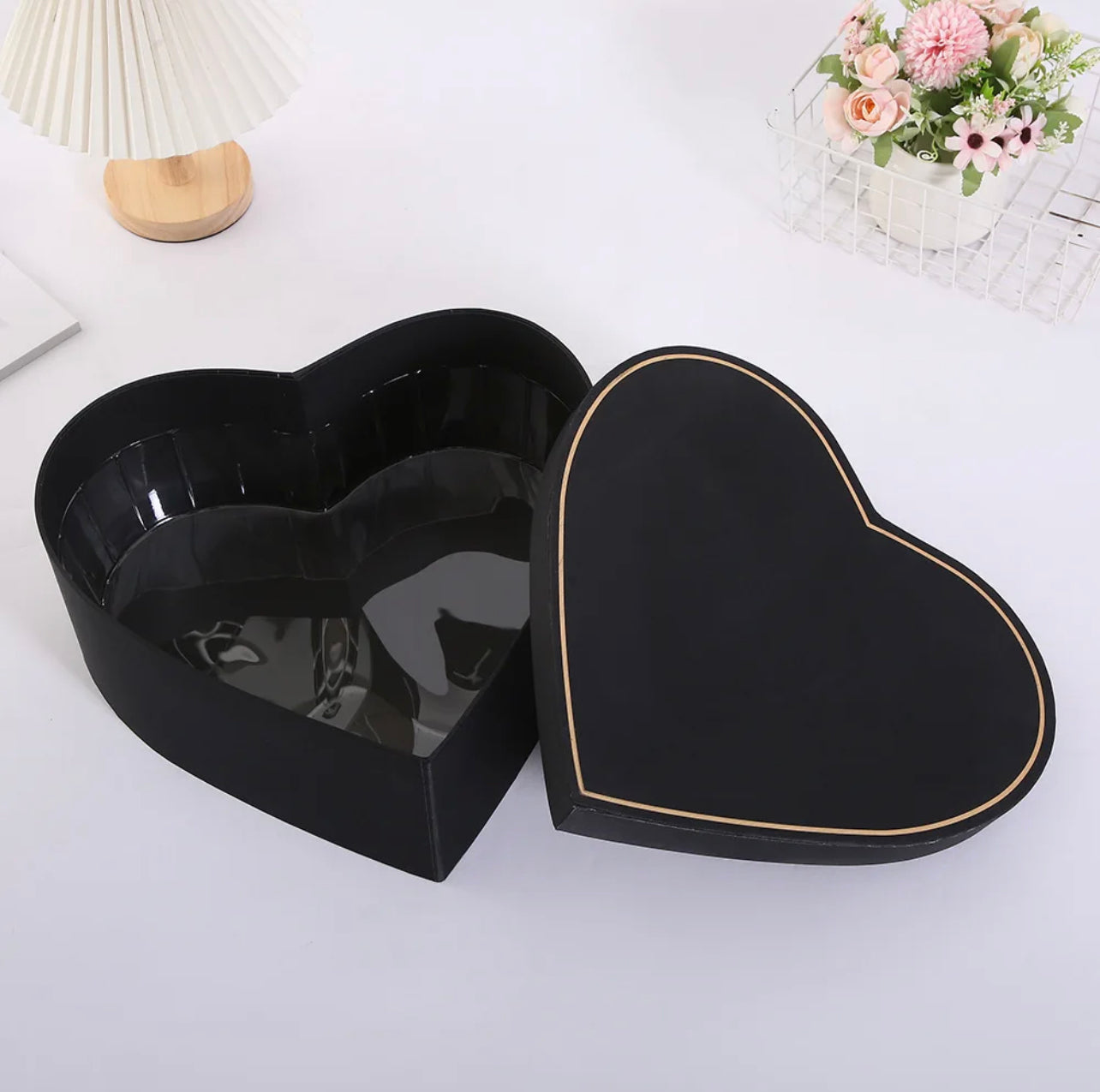 XL Satin Floral Heart Box Set of 2 - forever roses store 