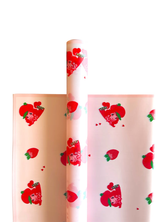 Strawberry Shortcake Flower Wrapping Paper - Pink