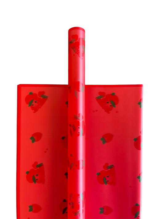 Strawberry Shortcake Flower Wrapping Paper - Red