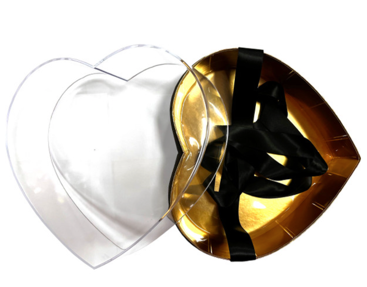 Acrylic Heart Box - Black