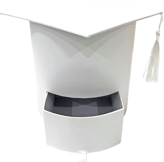 Graduation Flower Box With Drawer - White