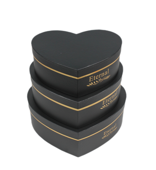 Heart Floral Box Set - Black
