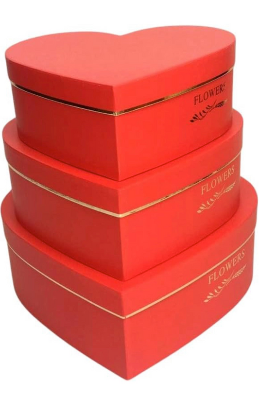Heart Floral Box Set - Red