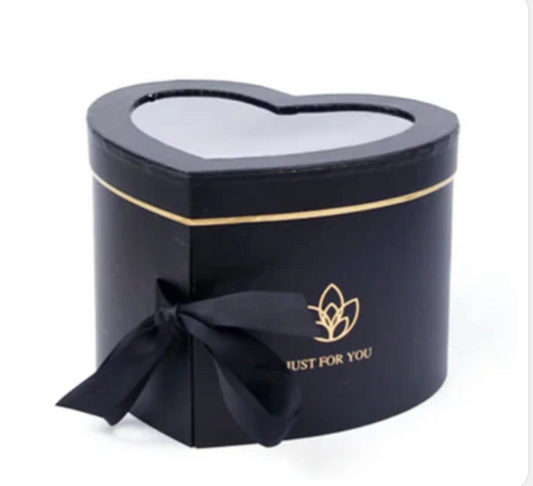 Heart Triple Layer Floral Box - Black