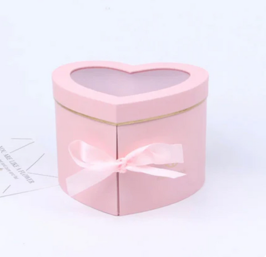 Heart Triple Layer Floral Box - Pink