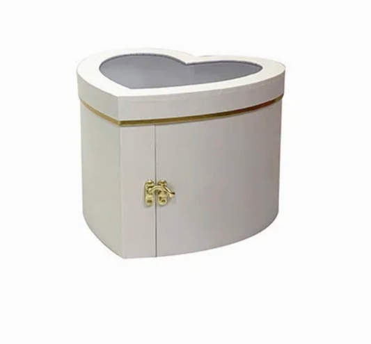 Luxury Double Layer Heart Box - White