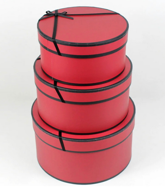 Round Bow Box - Red