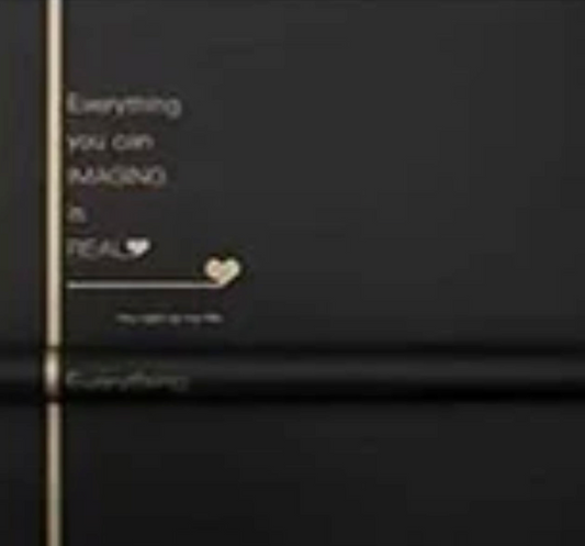 Everything You Can Imaging Is Real Flower Wrapping Paper - Black