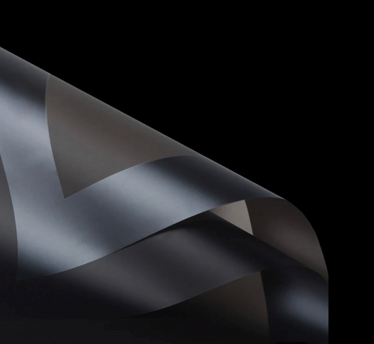 Frosted Edges Flower Wrapping Paper - Black