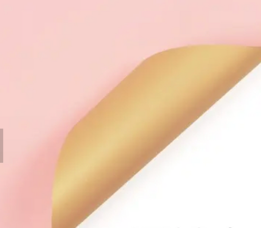 Bicolor Metallic Flower Wrapping Paper - Pink & Gold