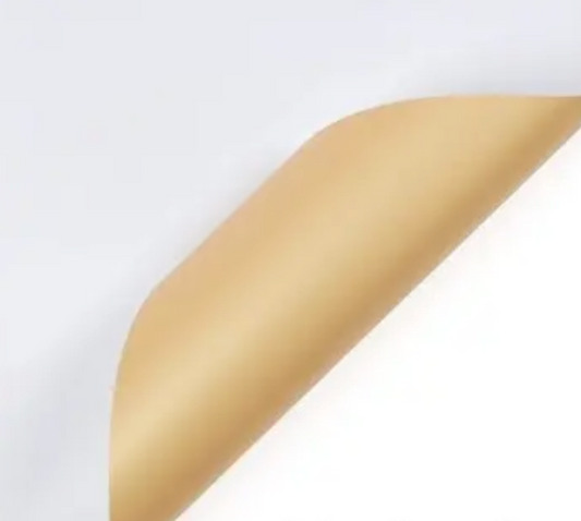 Bicolor Metallic Flower Wrapping Paper - White & Gold
