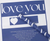 Love You Flower Wrapping Paper - Blue