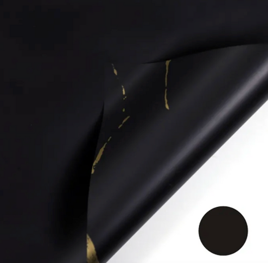 Marble flower Wrapping Paper - Black