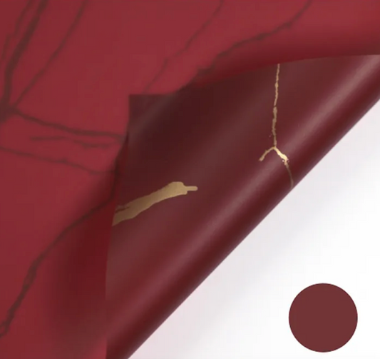 Marble flower Wrapping Paper - Burgundy