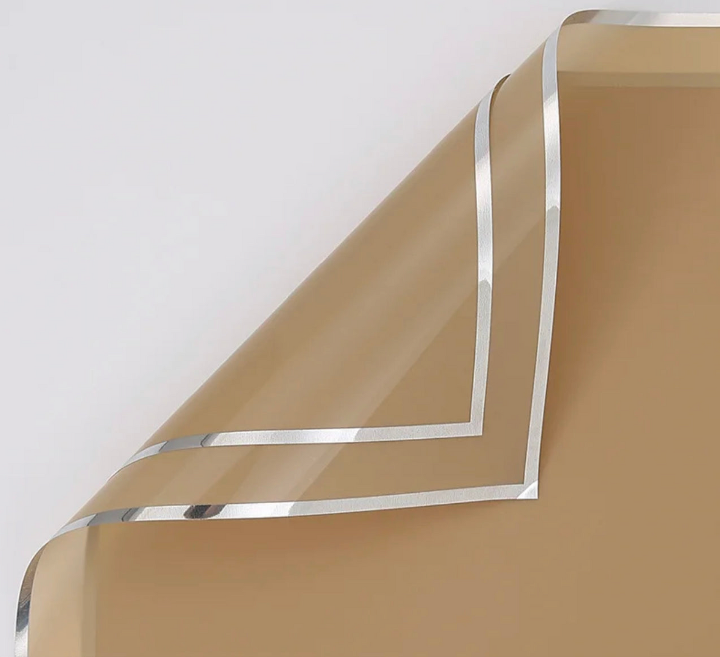 Silver Edges  Flower Wrapping Paper - Brown