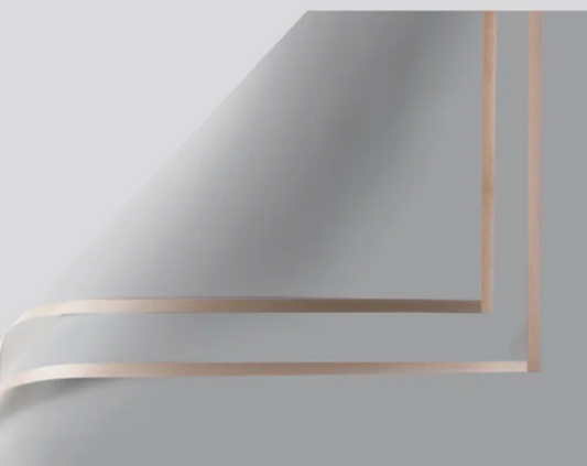 Gold Edge Flower Wrapping Paper - Silver