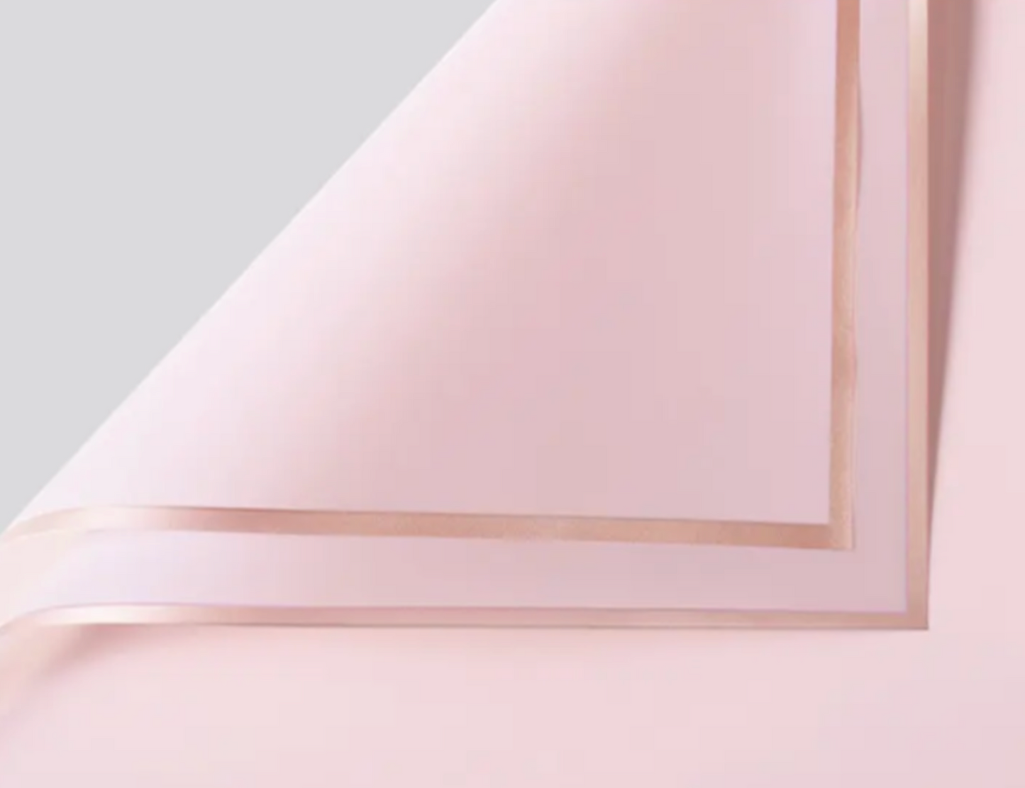 Gold Edge Flower Wrapping Paper - Rose Pink