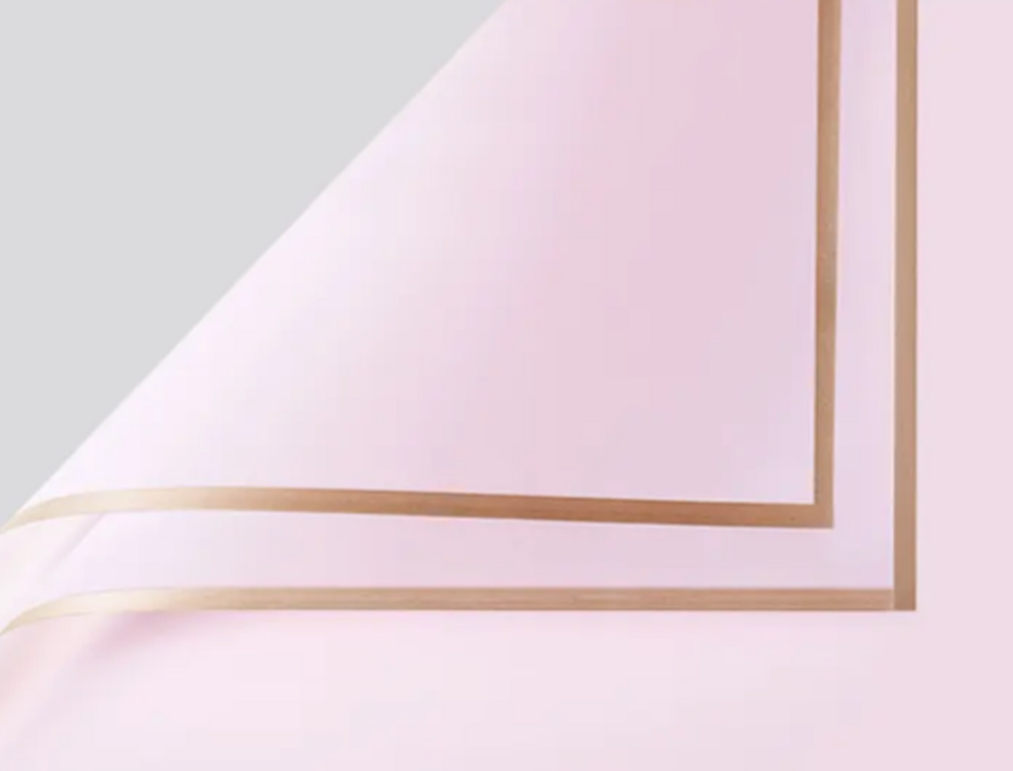 Gold Edge Flower Wrapping Paper - Pink