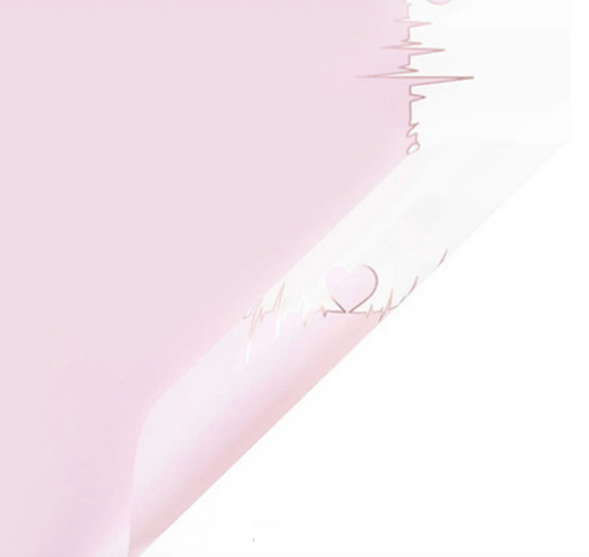 Heart Rate Flower Wrapping Paper - Pink