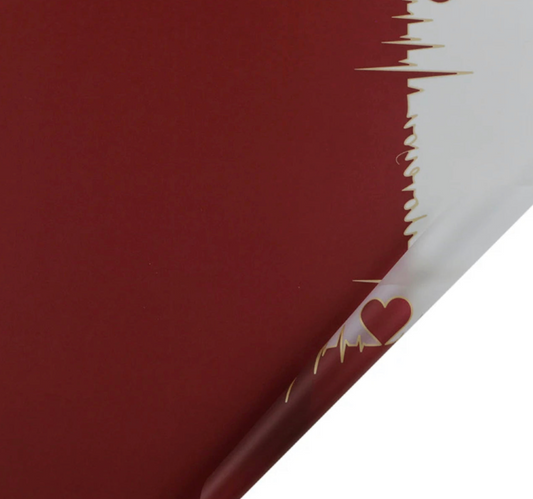 Heart Rate Flower Wrapping Paper - Red