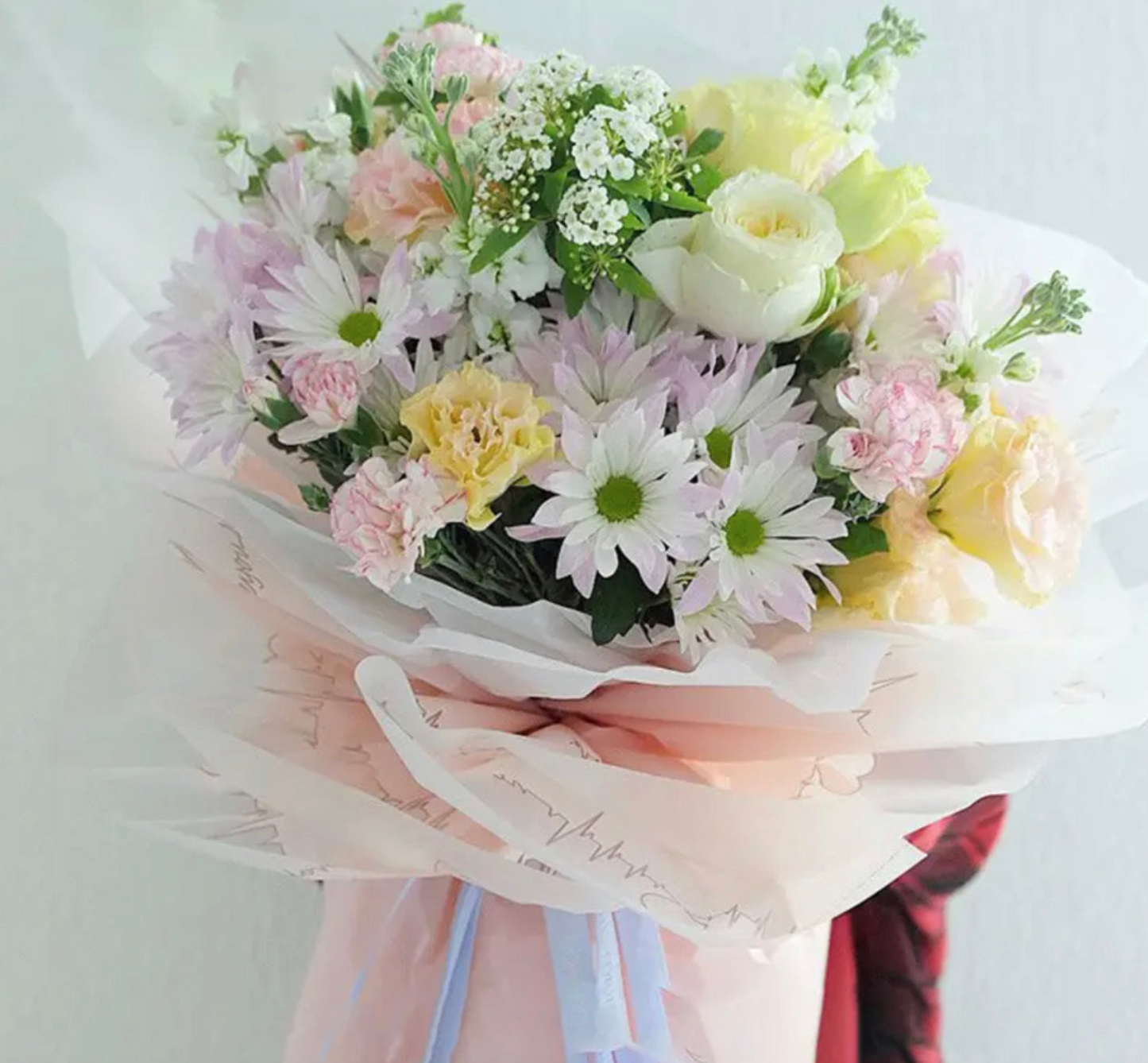 Heart Rate Flower Wrapping Paper - Pink