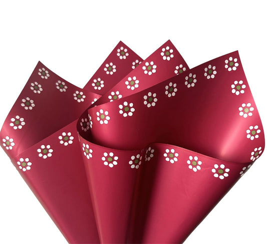 Barro Flower Wrapping Paper - Cherry Red