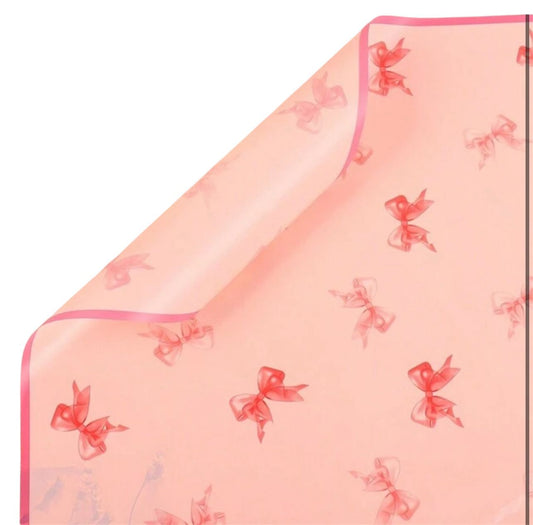 Bow's Flower Wrapping Paper - Pink & Fuchsia Edges