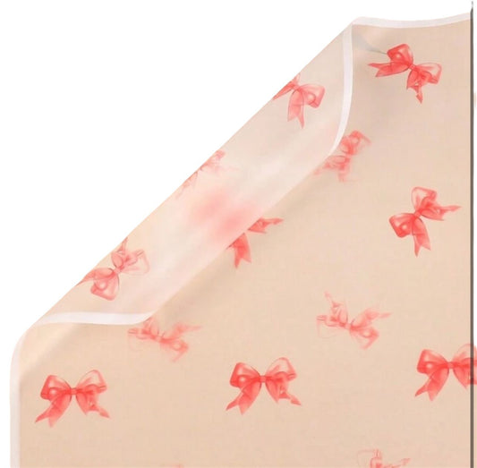 Bow's Flower Wrapping Paper - Clear & White Edges