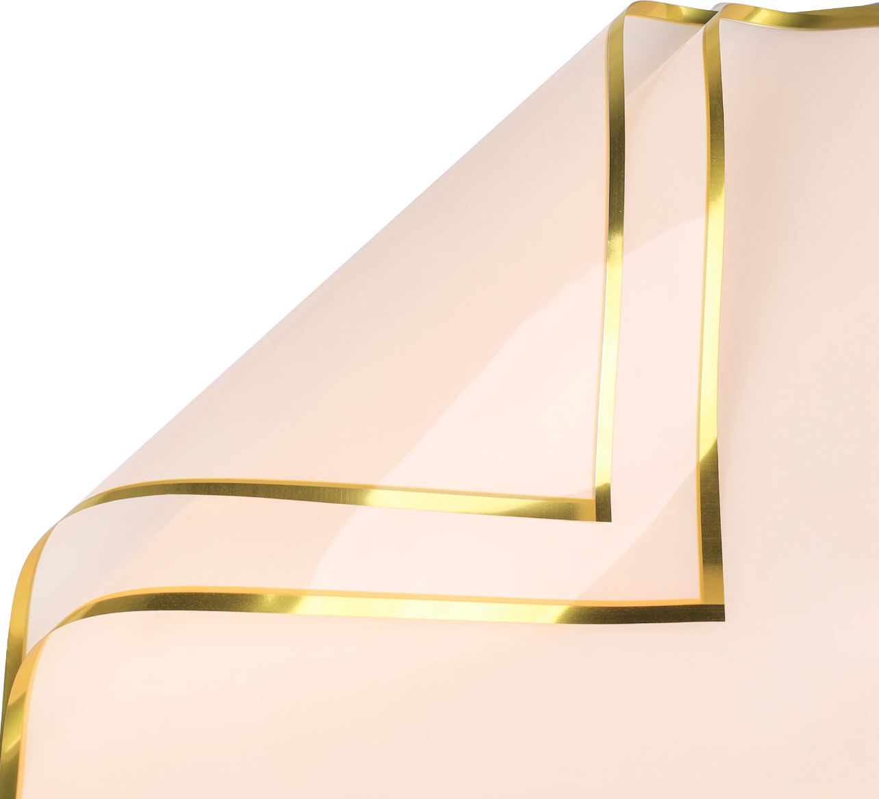 Shiny Gold Edge Flower Wrapping Paper -Peach