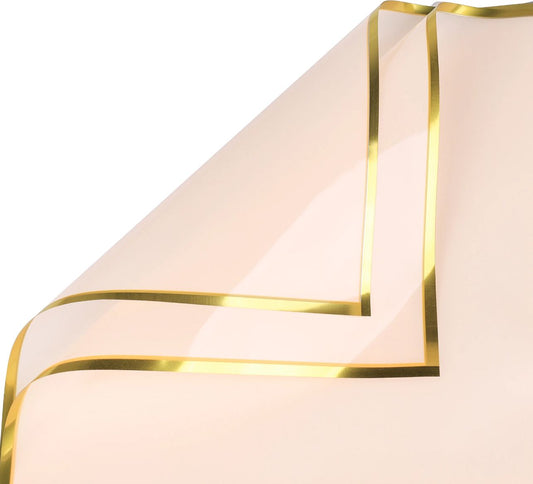 Shiny Gold Edge Flower Wrapping Paper -Peach