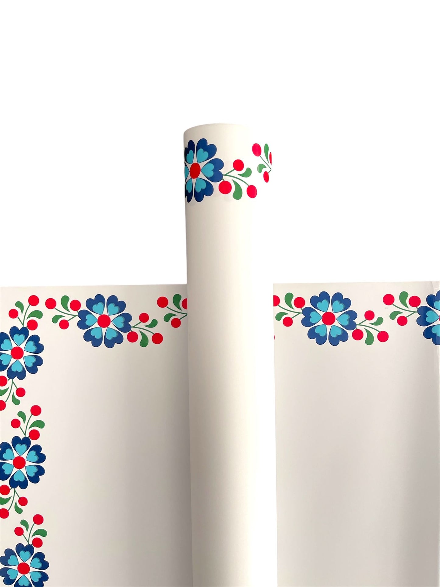 Mexican Style Flower Wrapping Paper - White