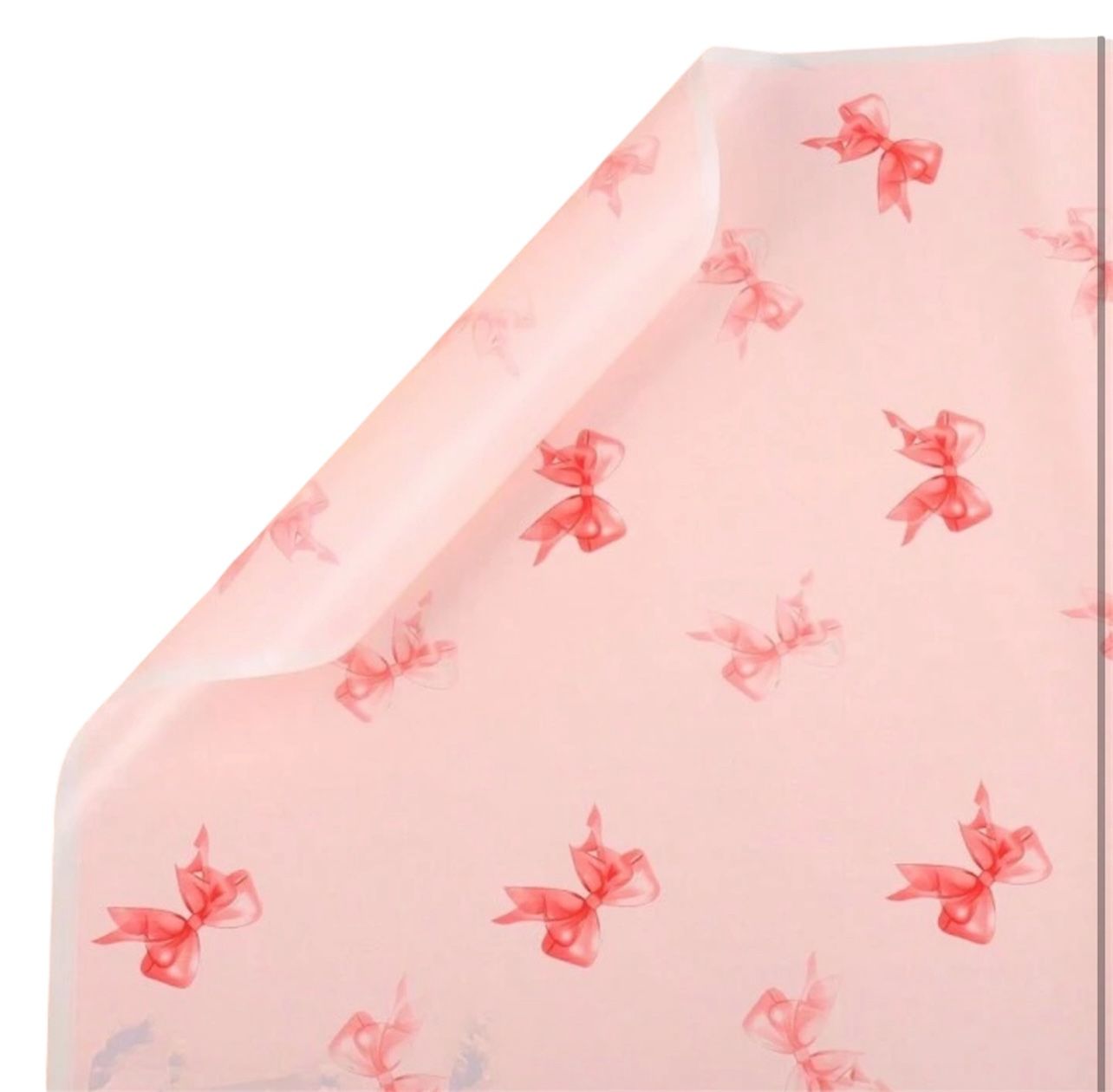 Bow's Flower Wrapping Paper - Pink & White Edges