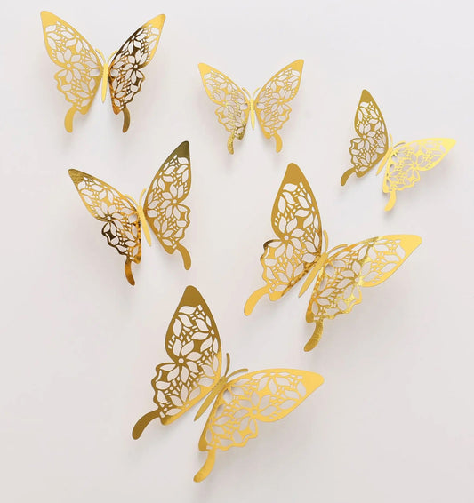 Gold Butterflies 12 Pack