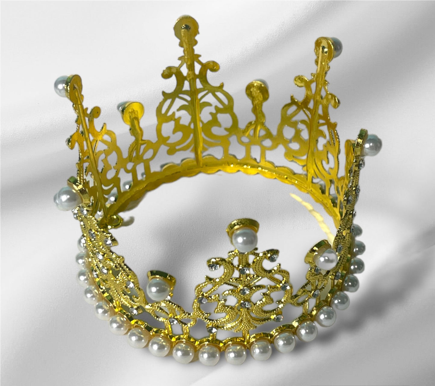 Large 5" Pearl Crown - Gold
