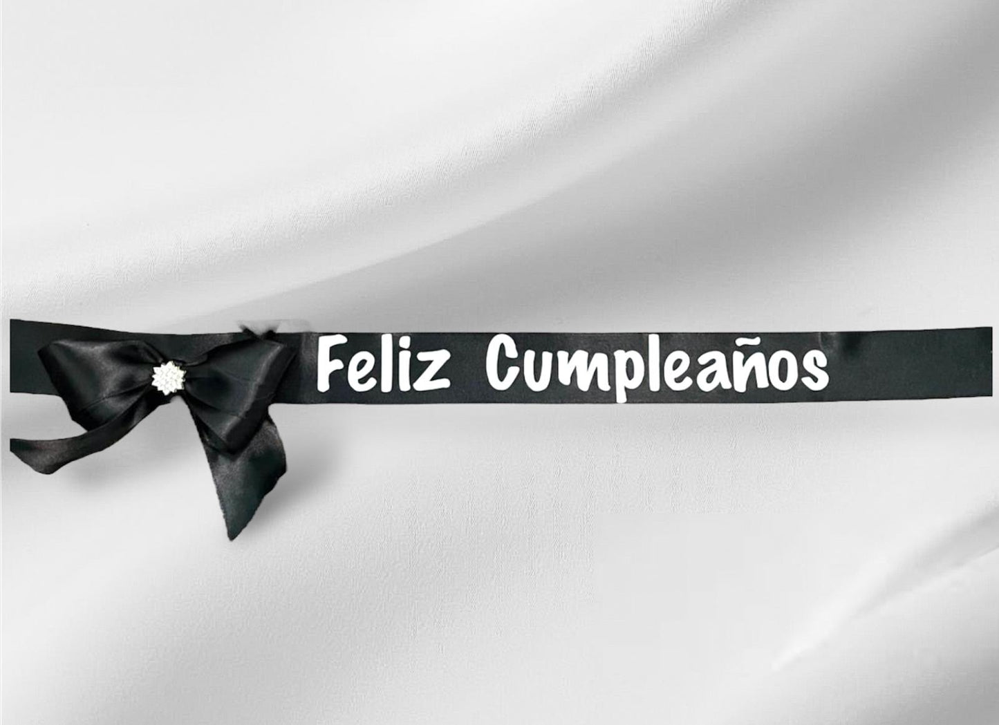 Customizable Ribbon with Bow And Rhinestones -  Font 2