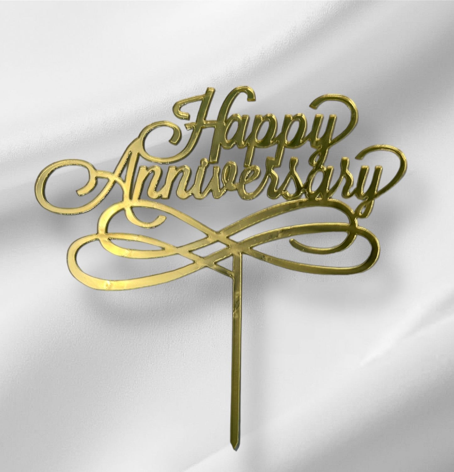 Happy Anniversary 3 Topper - Gold