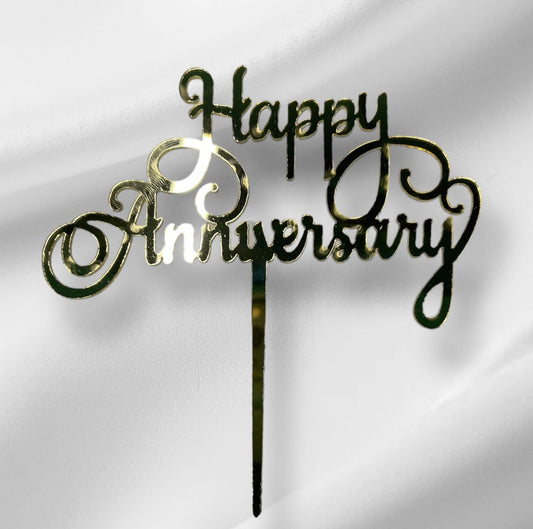 Happy Anniversary 1 Topper - Gold