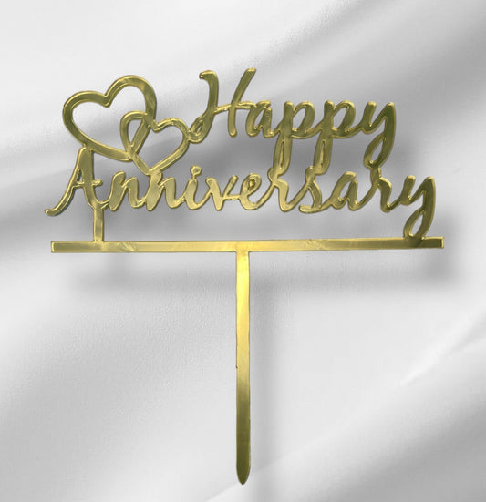 Happy Anniversary 2 Topper - Gold