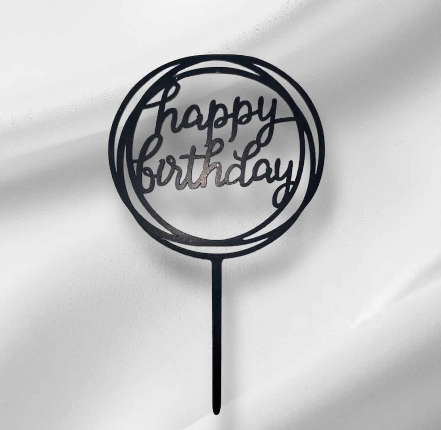 Happy Birthday 2 Topper - Black