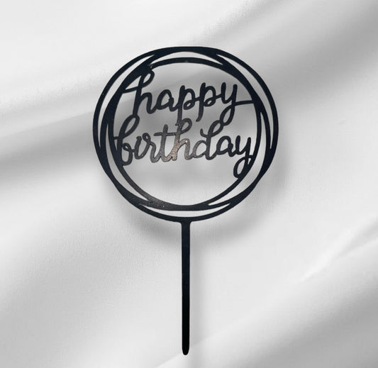Happy Birthday 2 Topper - Black