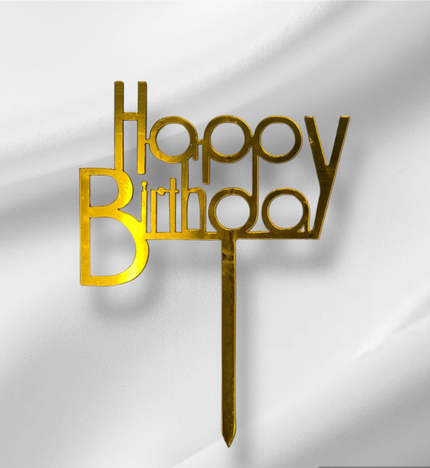 Happy Birthday 1 Topper  - Gold