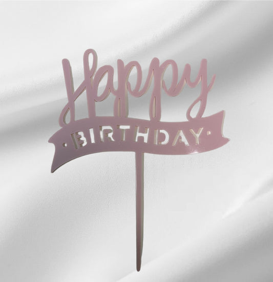Happy Birthday 3 Topper - Pink