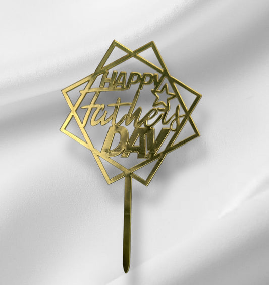 Happy Fathers Day 1 Topper - Gold