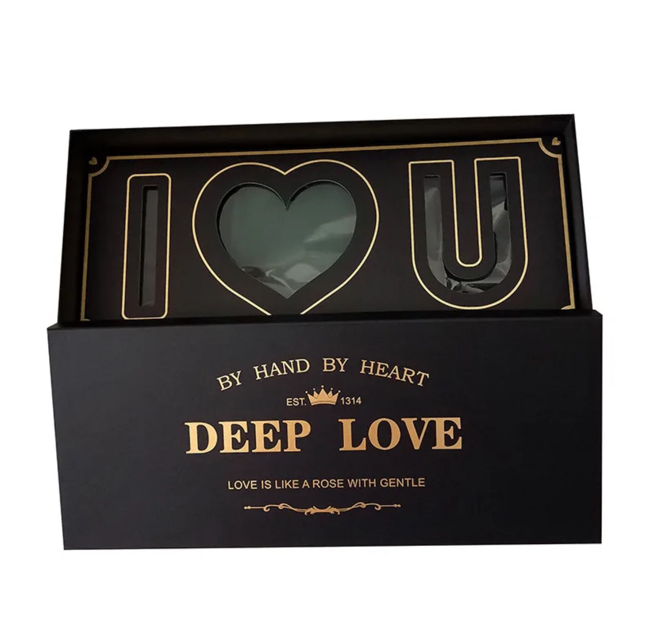 I Love You Floral Box - Black
