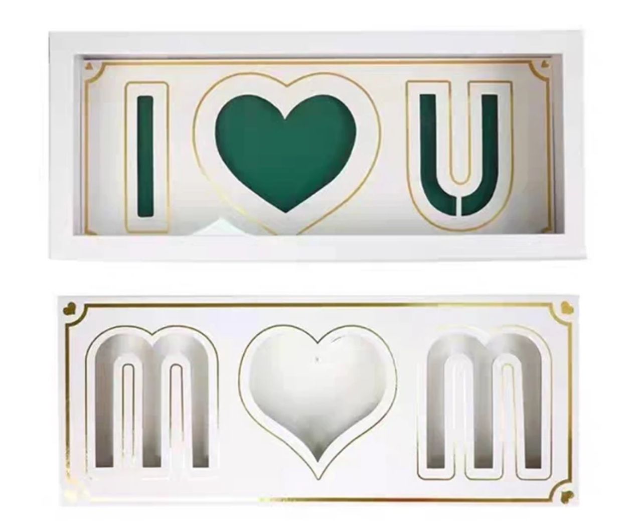 Clear Top I Love You And Mom Box - White
