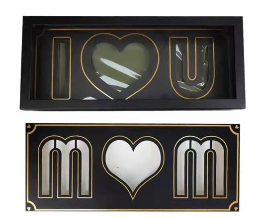 Clear Top I Love You And Mom Box - Black