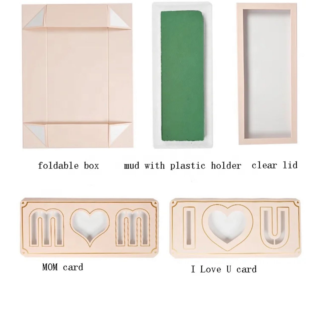 Clear Top I Love You And Mom Box - White