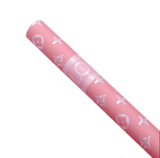 L V love Luxury Brand Flower Wrapping Paper -Pink